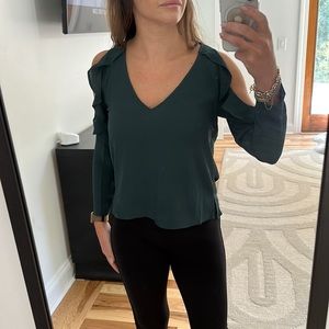 Cold shoulder ruffle top